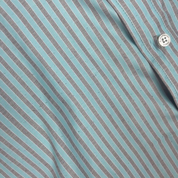 Ermenegildo Zegna Dress Shirt Men XL 16 1/2 Baby Blue / Grey Silver Lined - Picture 13 of 16